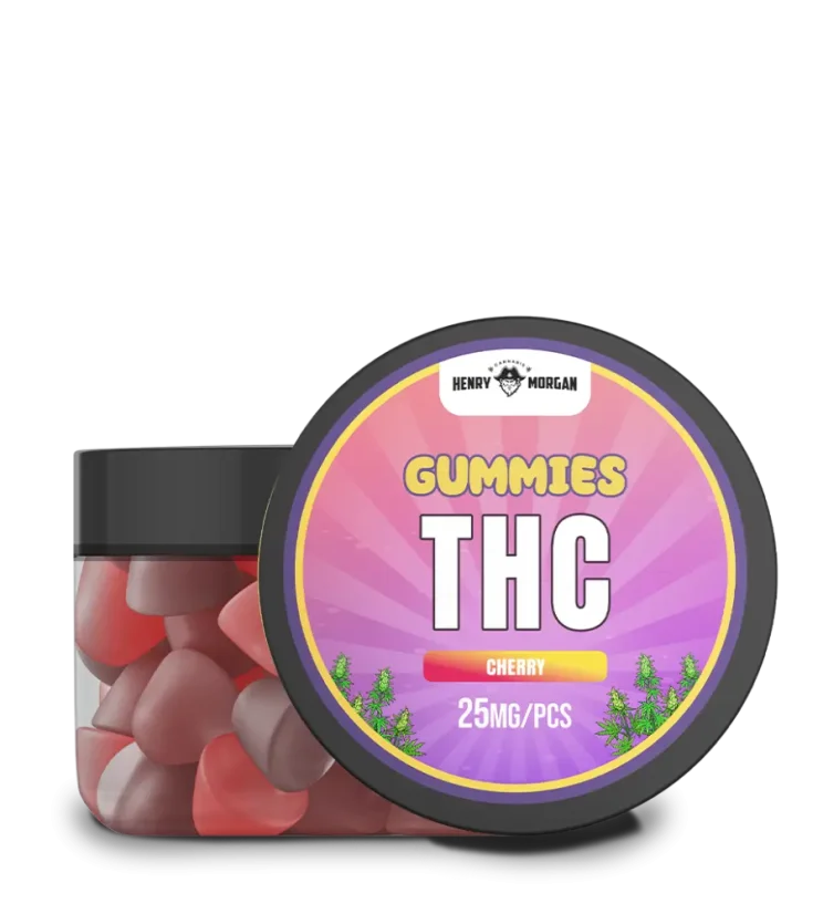THC GUMMIES 25mg - Cherry - Strength: 25mg, Flavor: Cherry, Počet ks: 5